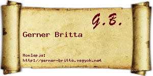 Gerner Britta névjegykártya